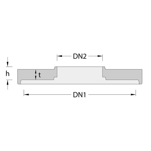 Topplate 1000 med Sentrisk 800 hull