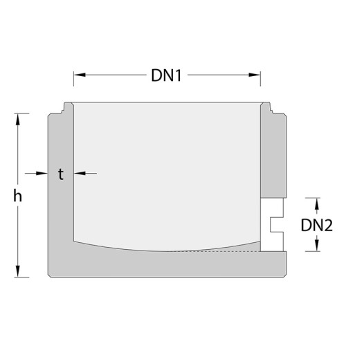 Hjelpesluk 650/500 utløp 160