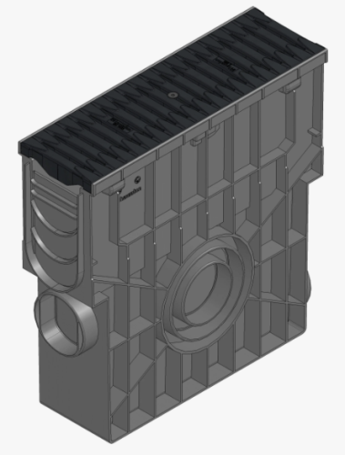 RECYFIX PRO100 SANDFANG M/FIBRETEC SORT C250 500x160x504mm